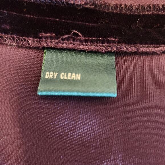 Lauren Ralph Lauren Women's Purple Velvet Button Down Top SZ 10 - Picture 9 of 11